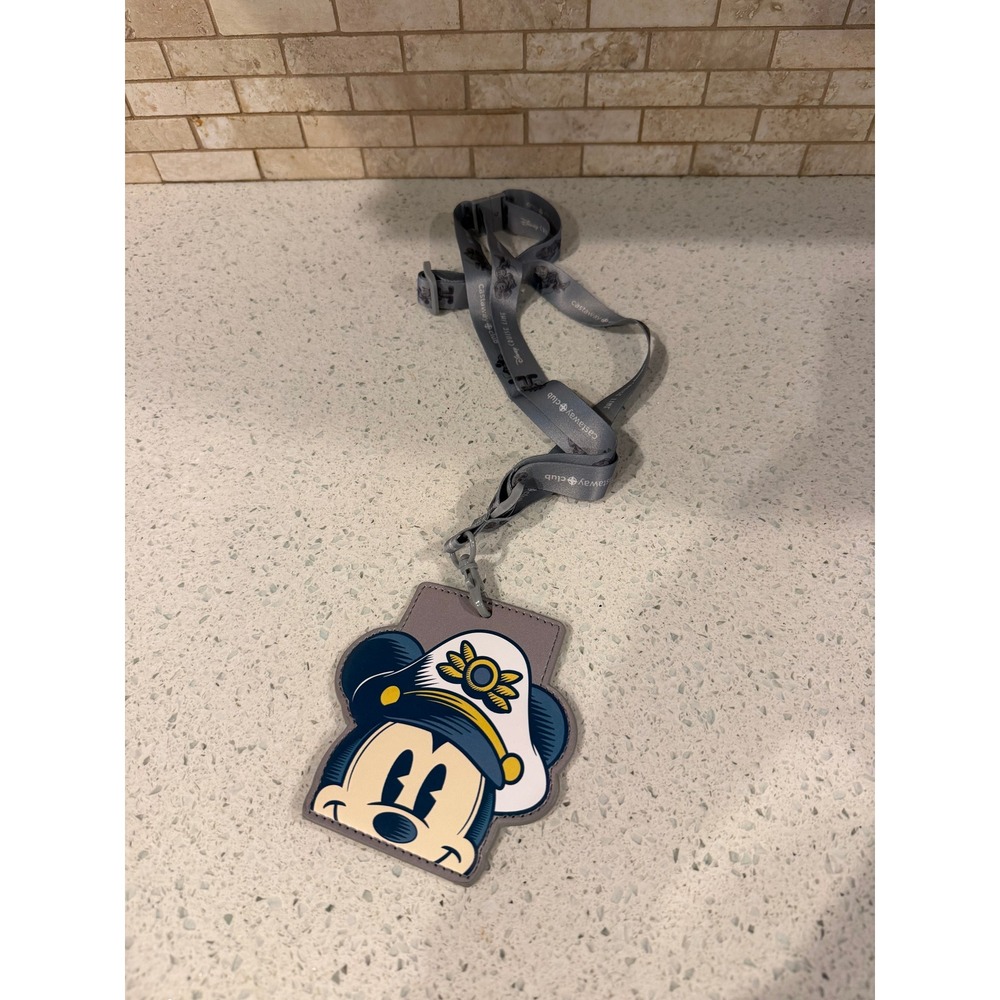 Disney Cruise Line Castaway Club Captain Mickey Platinum Lanyard Holder